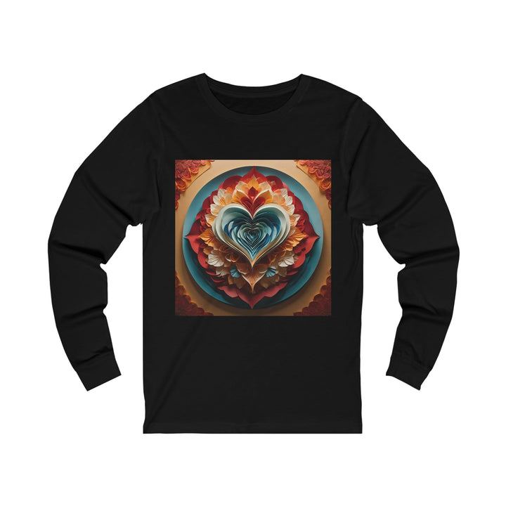 Blooming Heart Layers - Unisex Jersey Long Sleeve Tee - Long-sleeve - g(0D·IO) - S - Black -