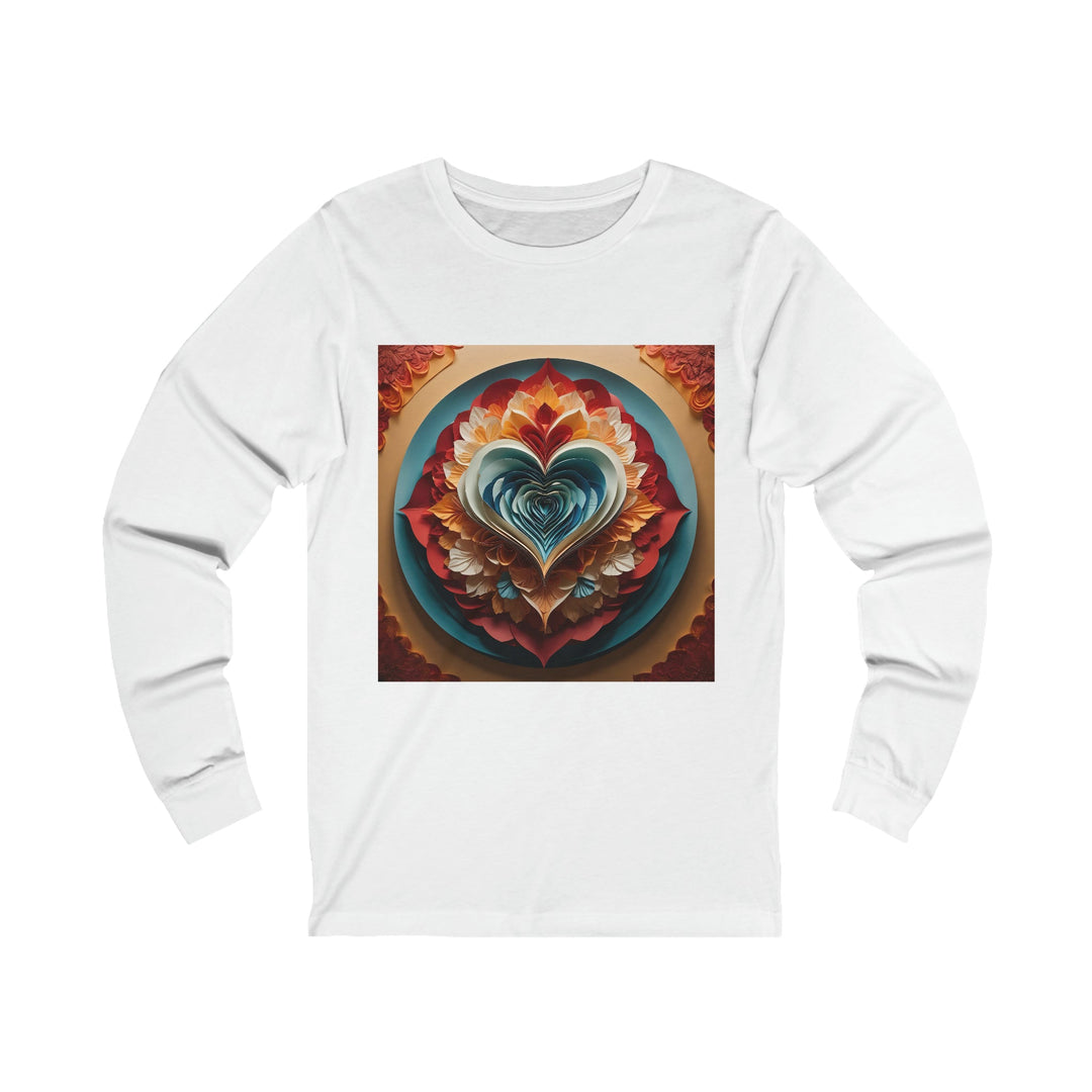 Blooming Heart Layers - Unisex Jersey Long Sleeve Tee - Long-sleeve - g(0D·IO) - S - White -