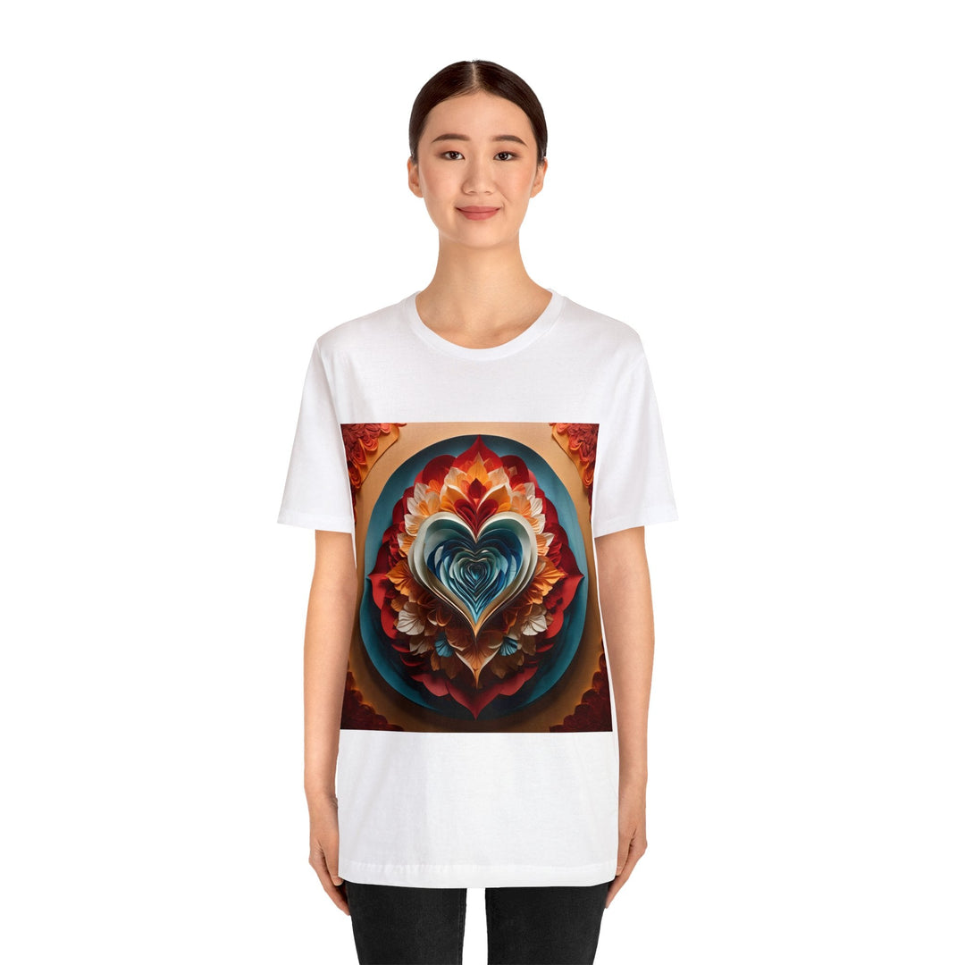 Blooming Heart Layers - Unisex Jersey Short Sleeve Tee - T-Shirt - g(0D·IO) - Black - S -