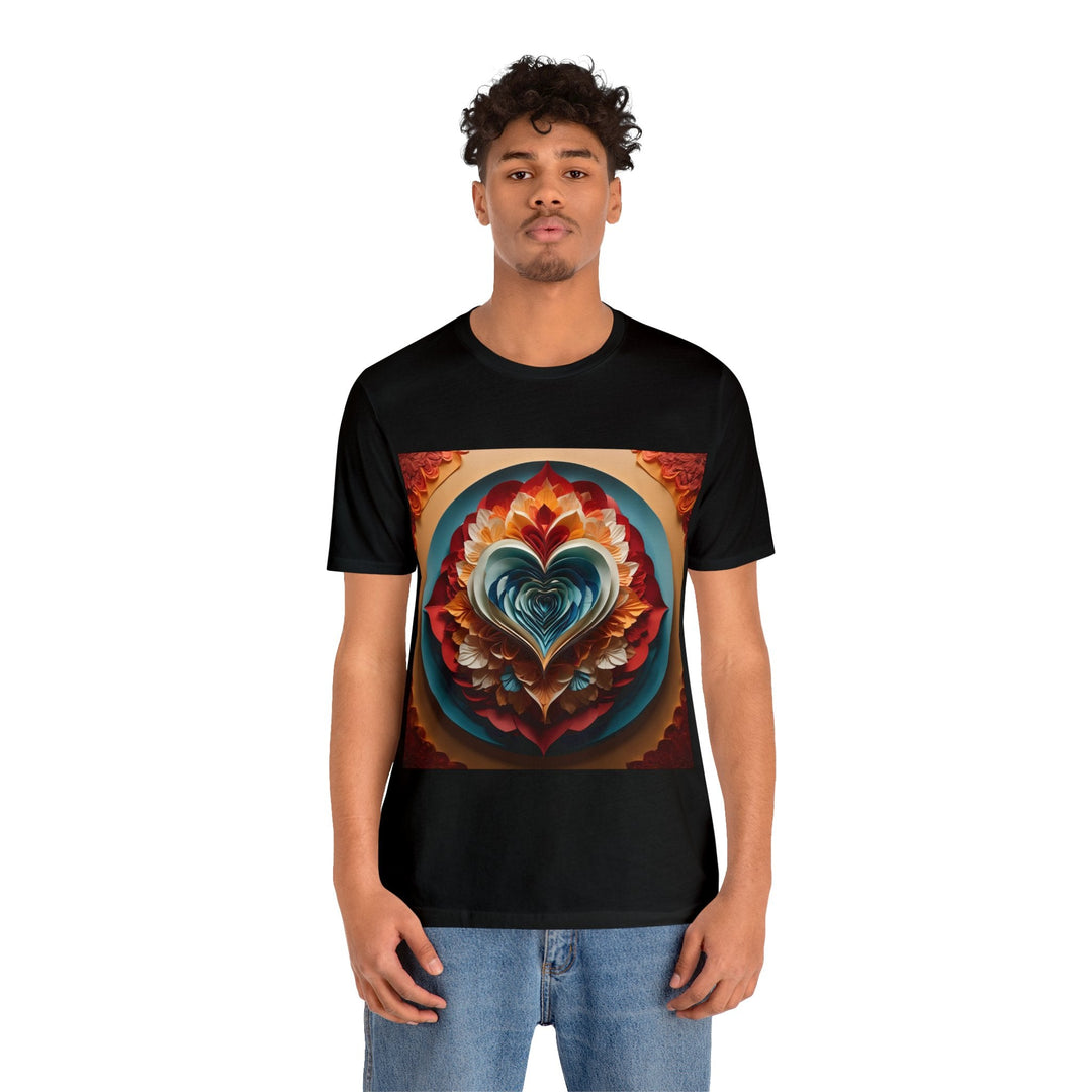 Blooming Heart Layers - Unisex Jersey Short Sleeve Tee - T-Shirt - g(0D·IO) - Black - S -