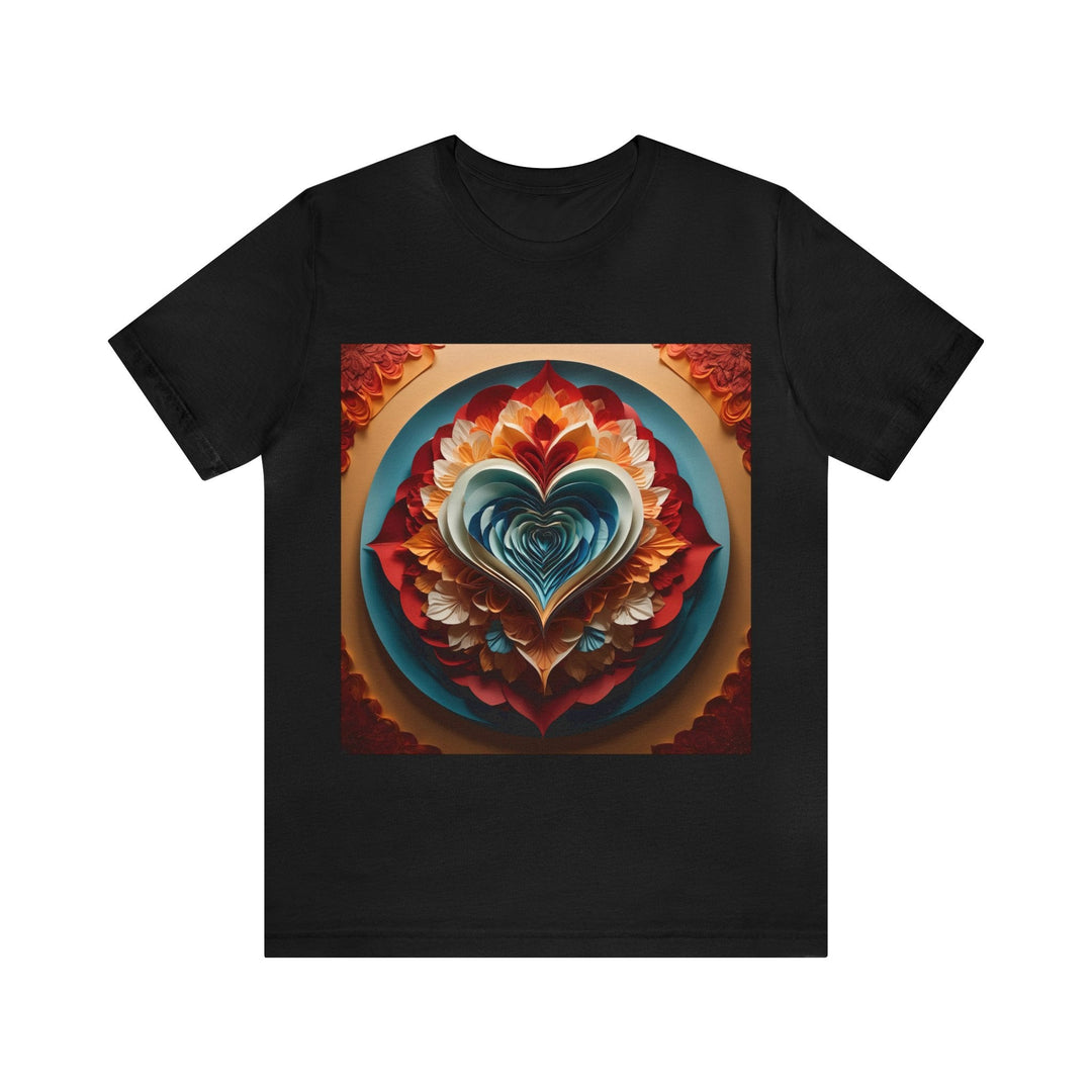 Blooming Heart Layers - Unisex Jersey Short Sleeve Tee - T-Shirt - g(0D·IO) - Black - S -