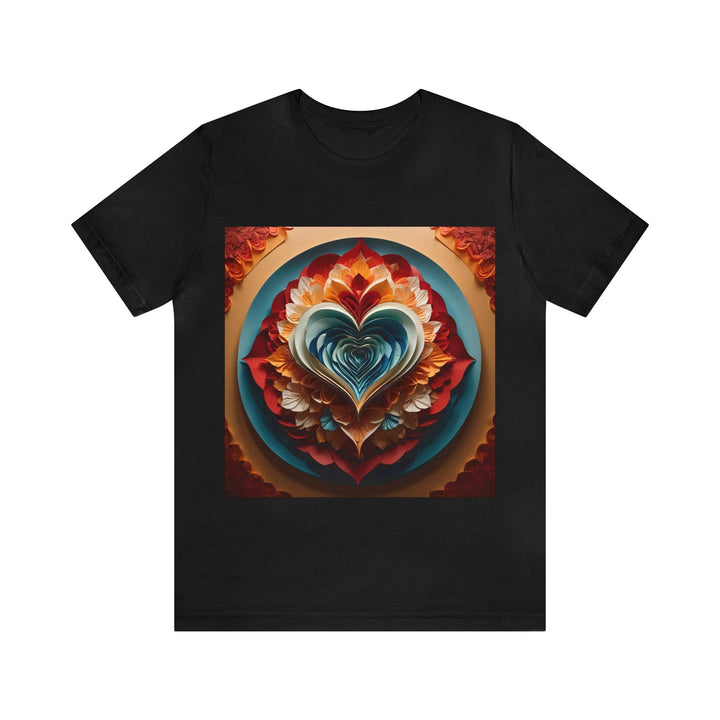 Blooming Heart Layers - Unisex Jersey Short Sleeve Tee - T-Shirt - g(0D·IO) - Black - S -