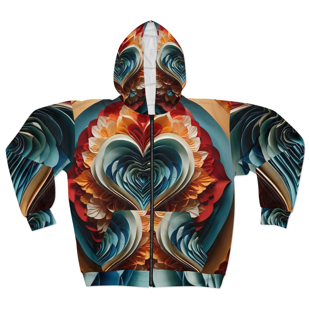 Blooming Heart Layers - Unisex Zip Hoodie - All Over Prints - g(0D·IO) - XS - -