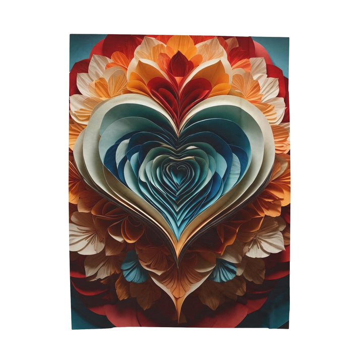 Blooming Heart Layers - Velveteen Plush Blanket - All Over Prints - g(0D·IO) - 60" × 80" - -