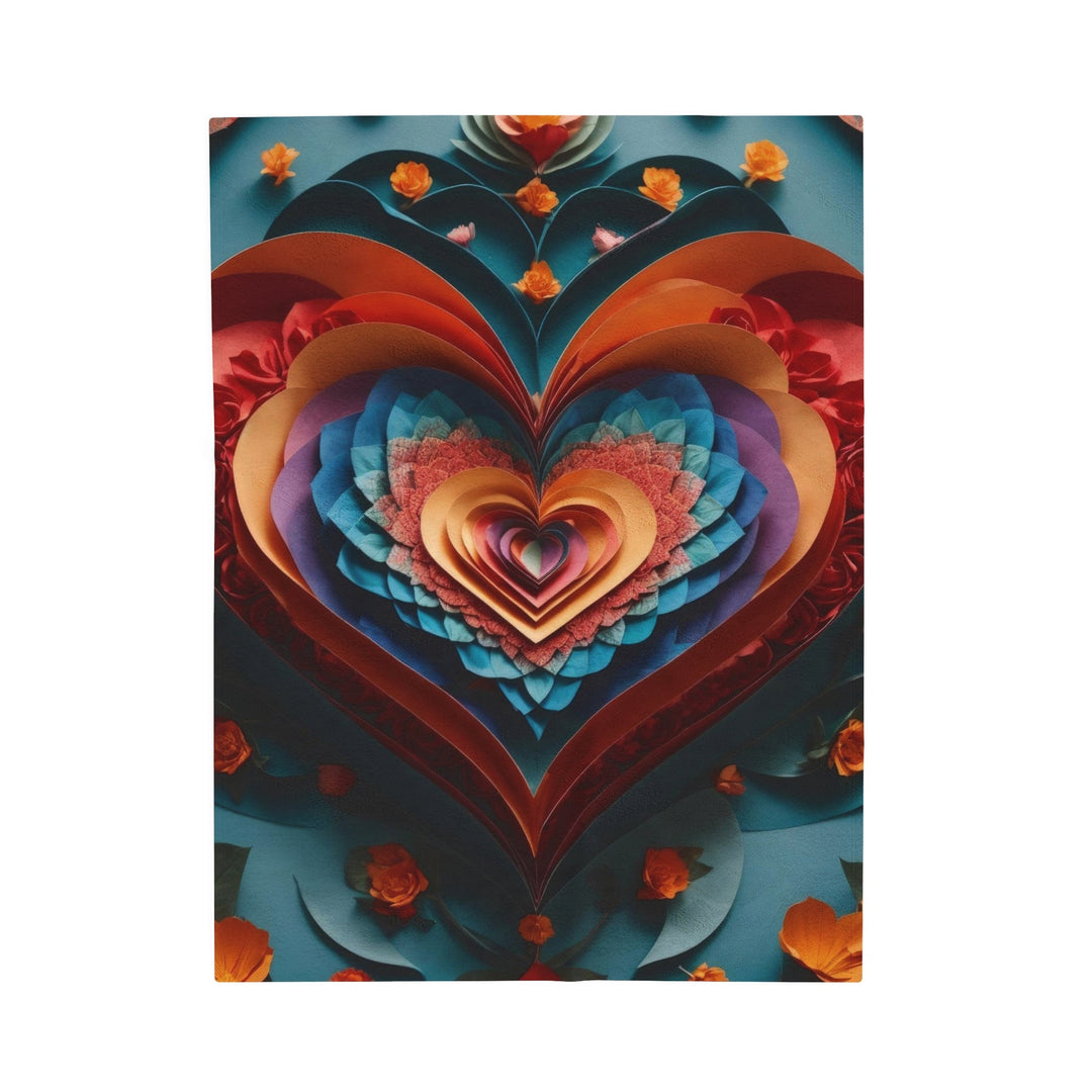 Blooming Heart Layers - Velveteen Plush Blanket - All Over Prints - g(0D·IO) - 30" × 40" - -