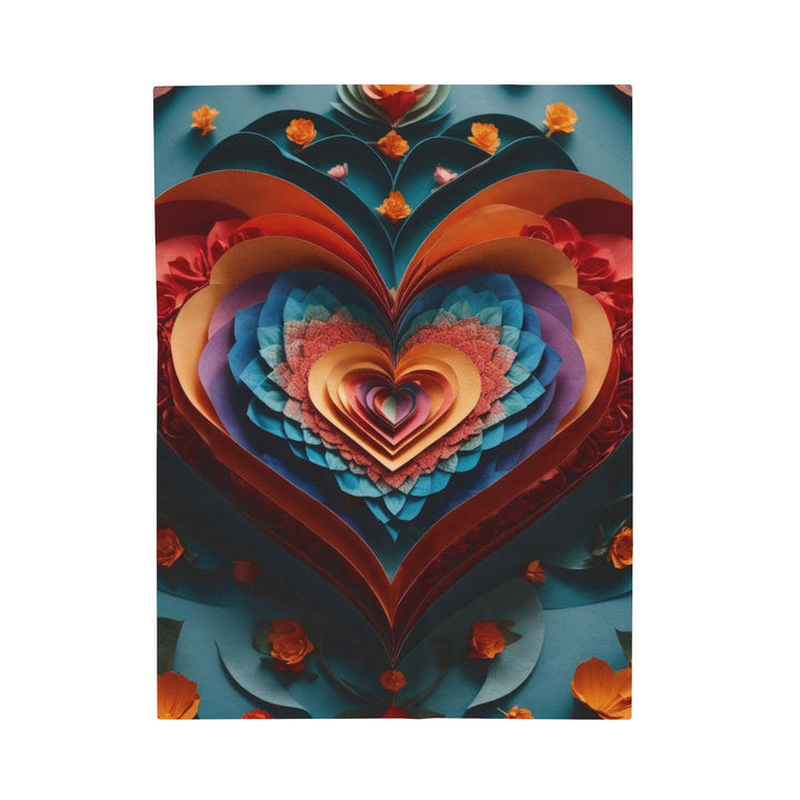 Blooming Heart Layers - Velveteen Plush Blanket - All Over Prints - g(0D·IO) - 30" × 40" - -