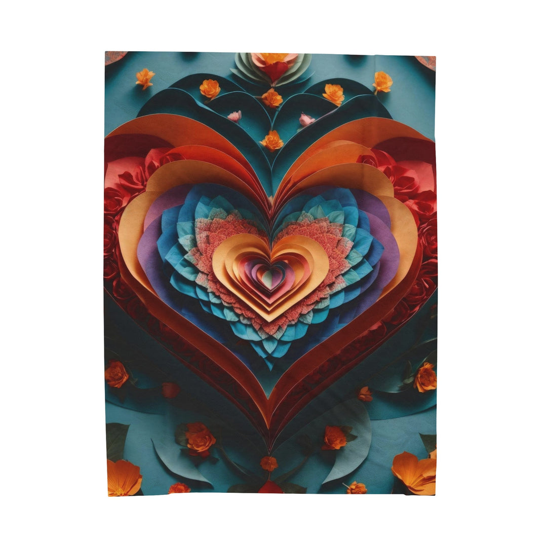 Blooming Heart Layers - Velveteen Plush Blanket - All Over Prints - g(0D·IO) - 60" × 80" - -