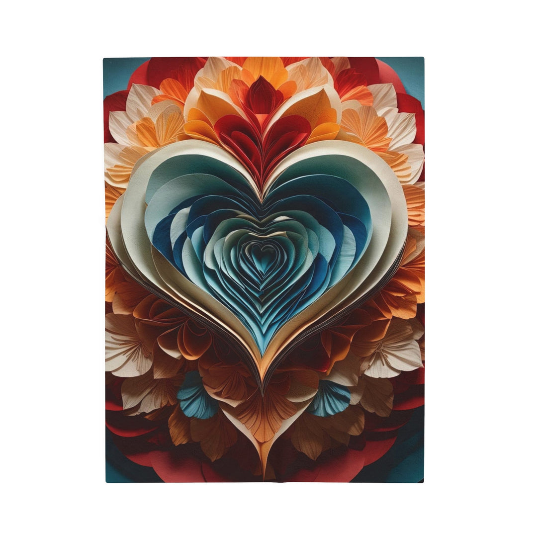 Blooming Heart Layers - Velveteen Plush Blanket - All Over Prints - g(0D·IO) - 30" × 40" - -