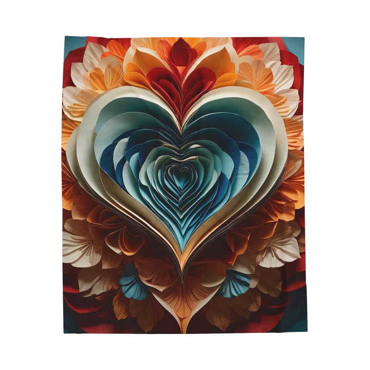 Blooming Heart Layers - Velveteen Plush Blanket - All Over Prints - g(0D·IO) - 50" × 60" - -