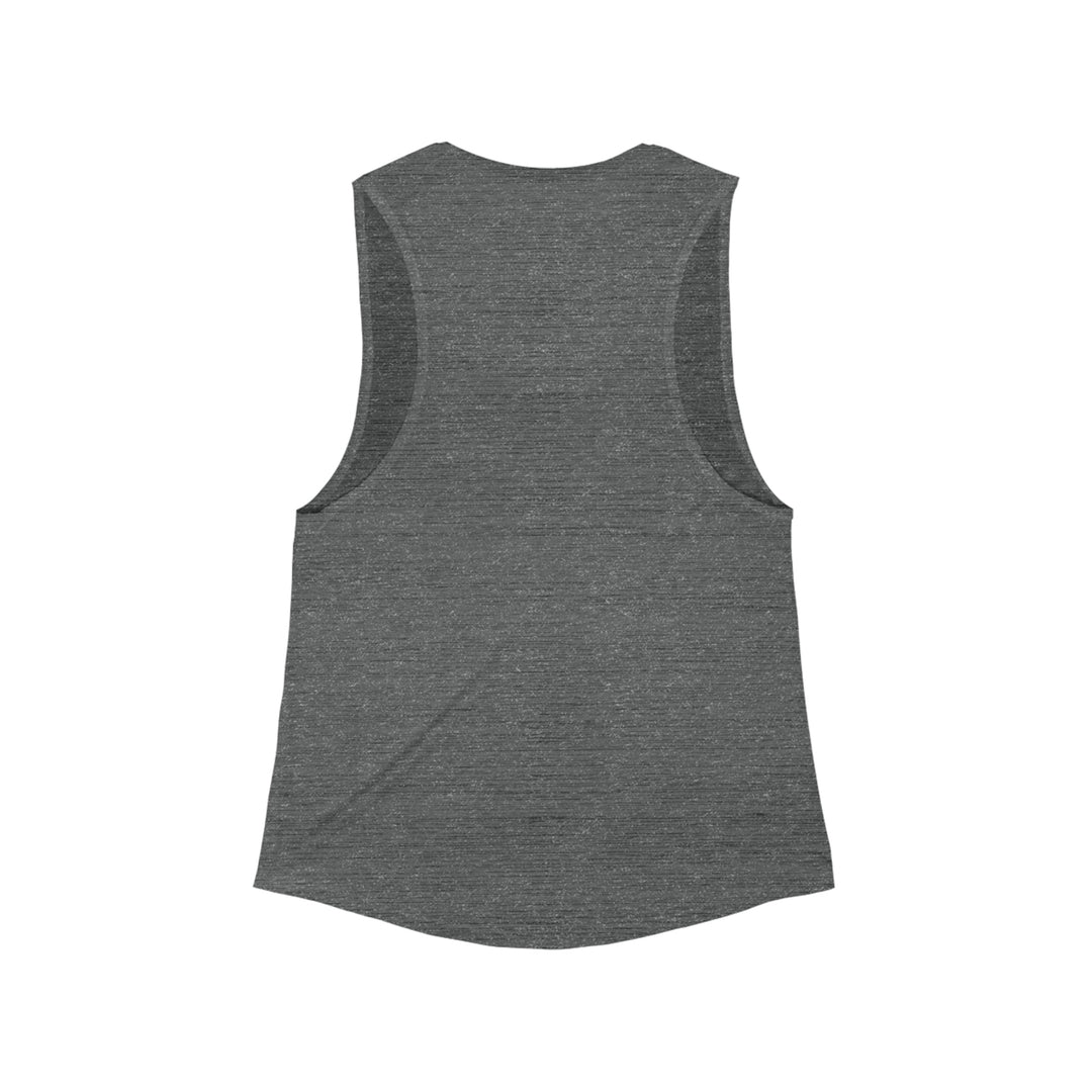 Blooming Heart Layers - Women's Flowy Scoop Muscle Tank - Tank Top - g(0D·IO) - S - Black Slub -