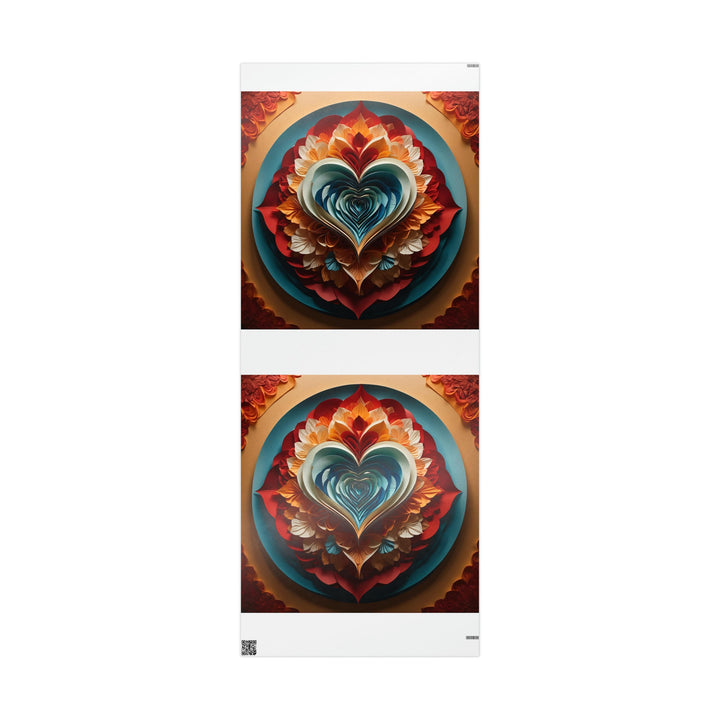 Blooming Heart Layers - Wrapping Paper - Home Decor - g(0D·IO) - 30'' x 72'' - Glossy -
