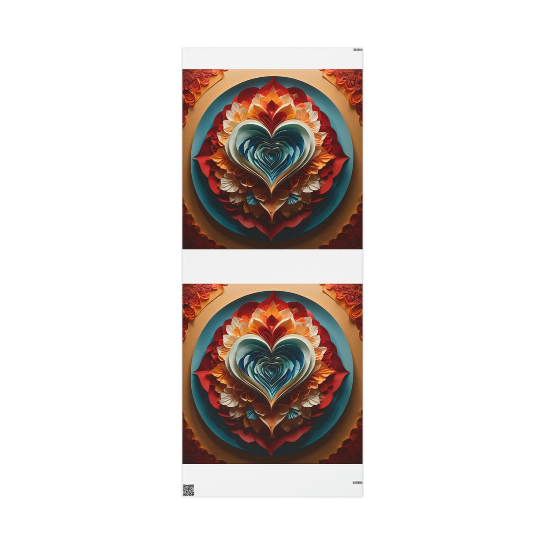 Blooming Heart Layers - Wrapping Paper - Home Decor - g(0D·IO) - 30'' x 72'' - Matte -