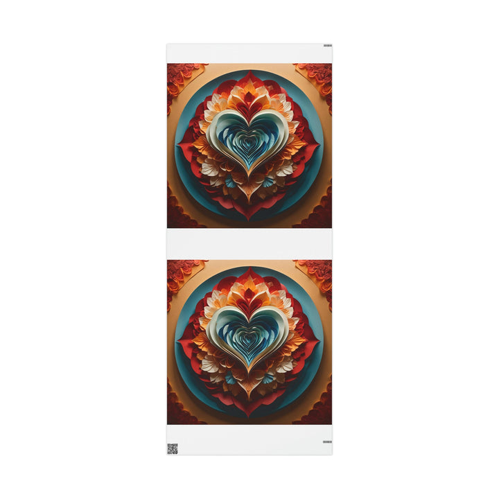 Blooming Heart Layers - Wrapping Paper - Home Decor - g(0D·IO) - 30'' x 72'' - Matte -