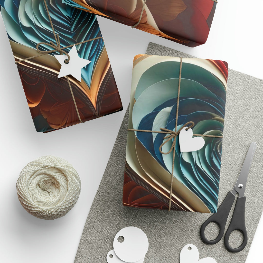 Blooming Heart Layers - Wrapping Paper - Home Decor - g(0D·IO) - 30'' x 72'' - Matte -