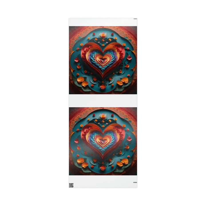 Blooming Heart Layers - Wrapping Paper - Home Decor - g(0D·IO) - 30'' x 72'' - Glossy -