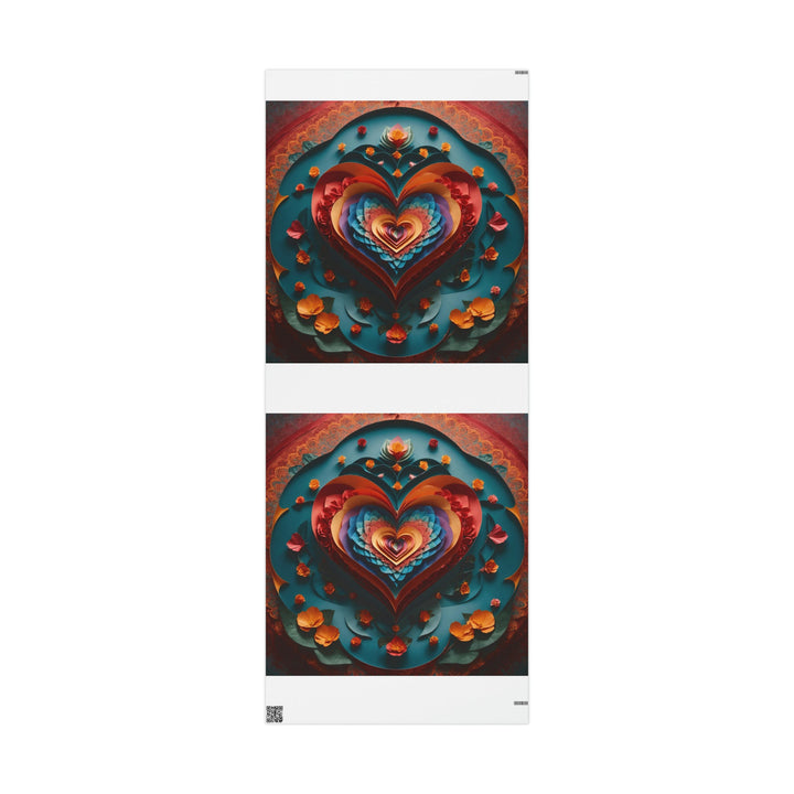 Blooming Heart Layers - Wrapping Paper - Home Decor - g(0D·IO) - 30'' x 72'' - Matte -