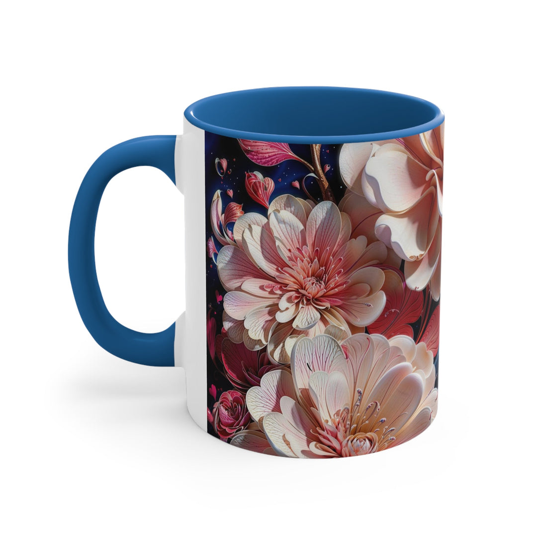 Blossoming Floral Symphony - Accent Coffee Mug - Mug - g(0D·IO) - Pink - 11oz -