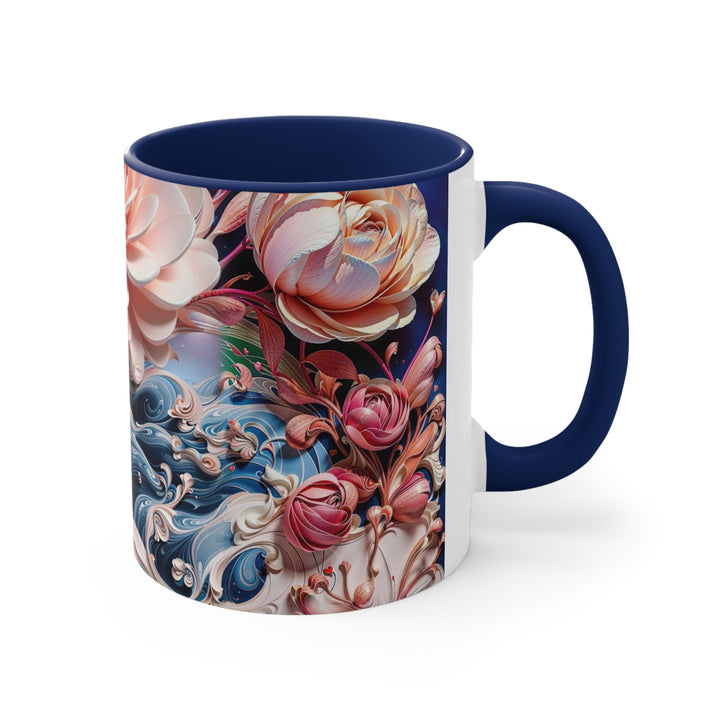 Blossoming Floral Symphony - Accent Coffee Mug - Mug - g(0D·IO) - Pink - 11oz -