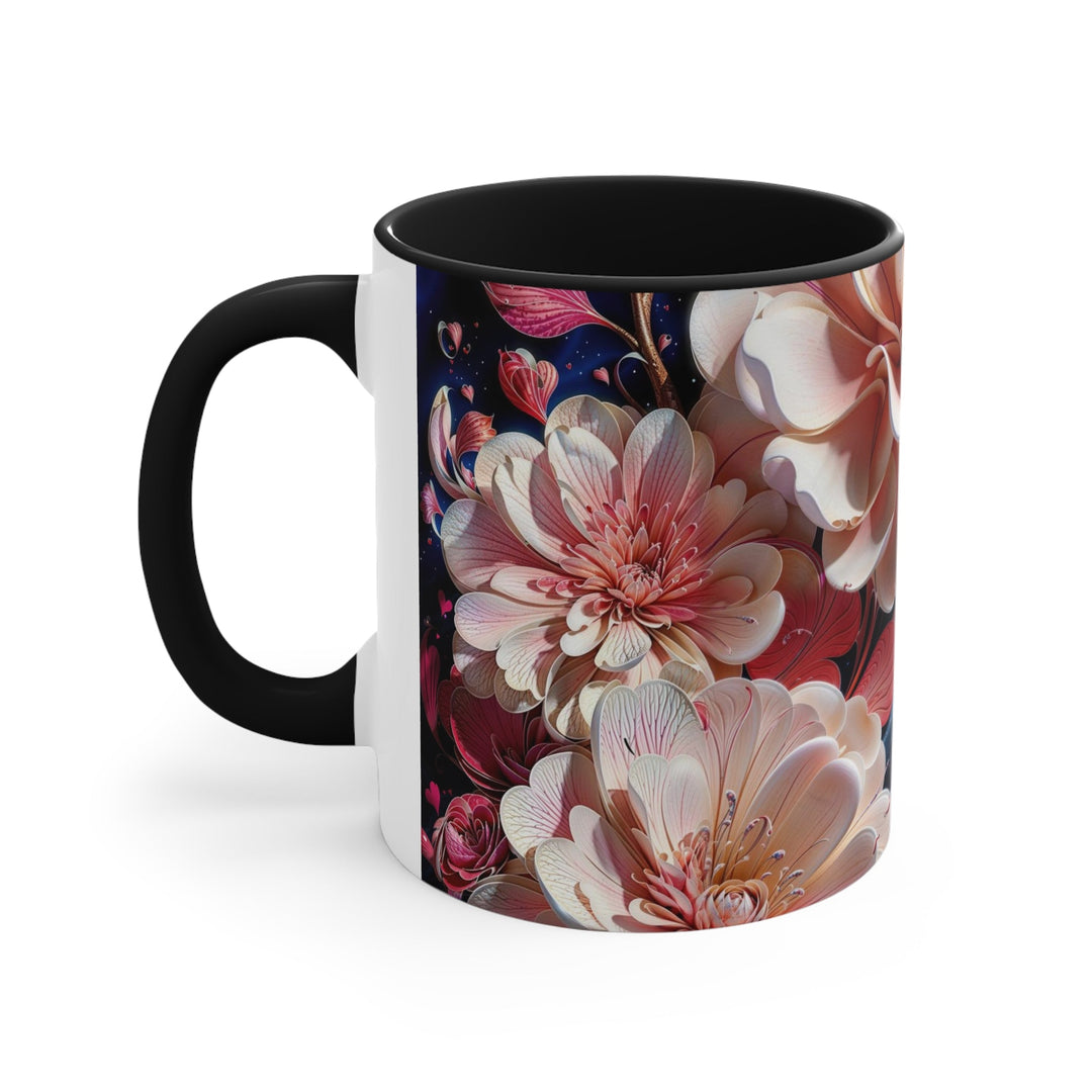 Blossoming Floral Symphony - Accent Coffee Mug - Mug - g(0D·IO) - Pink - 11oz -