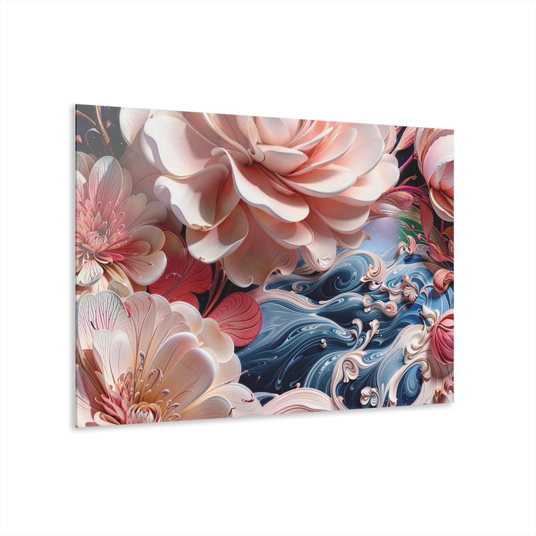 Blossoming Floral Symphony - Acrylic Prints (French Cleat Hanging) - Home Decor - g(0D·IO) - 36" x 24" (Horizontal) - 0.25'' -