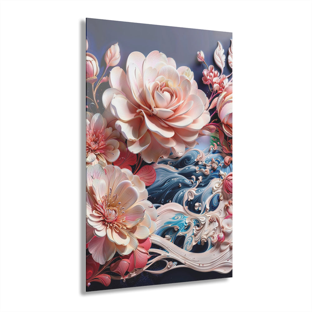 Blossoming Floral Symphony - Acrylic Prints (French Cleat Hanging) - Home Decor - g(0D·IO) - 24" x 36" (Vertical) - 0.25'' -