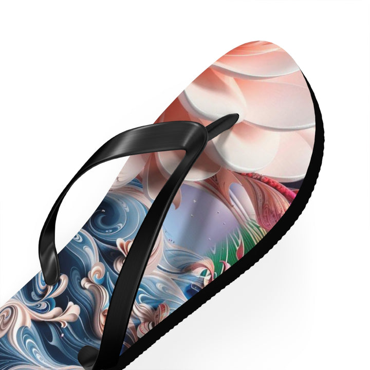 Blossoming Floral Symphony - Flip Flops - Shoes - g(0D·IO) - XL - Black sole -