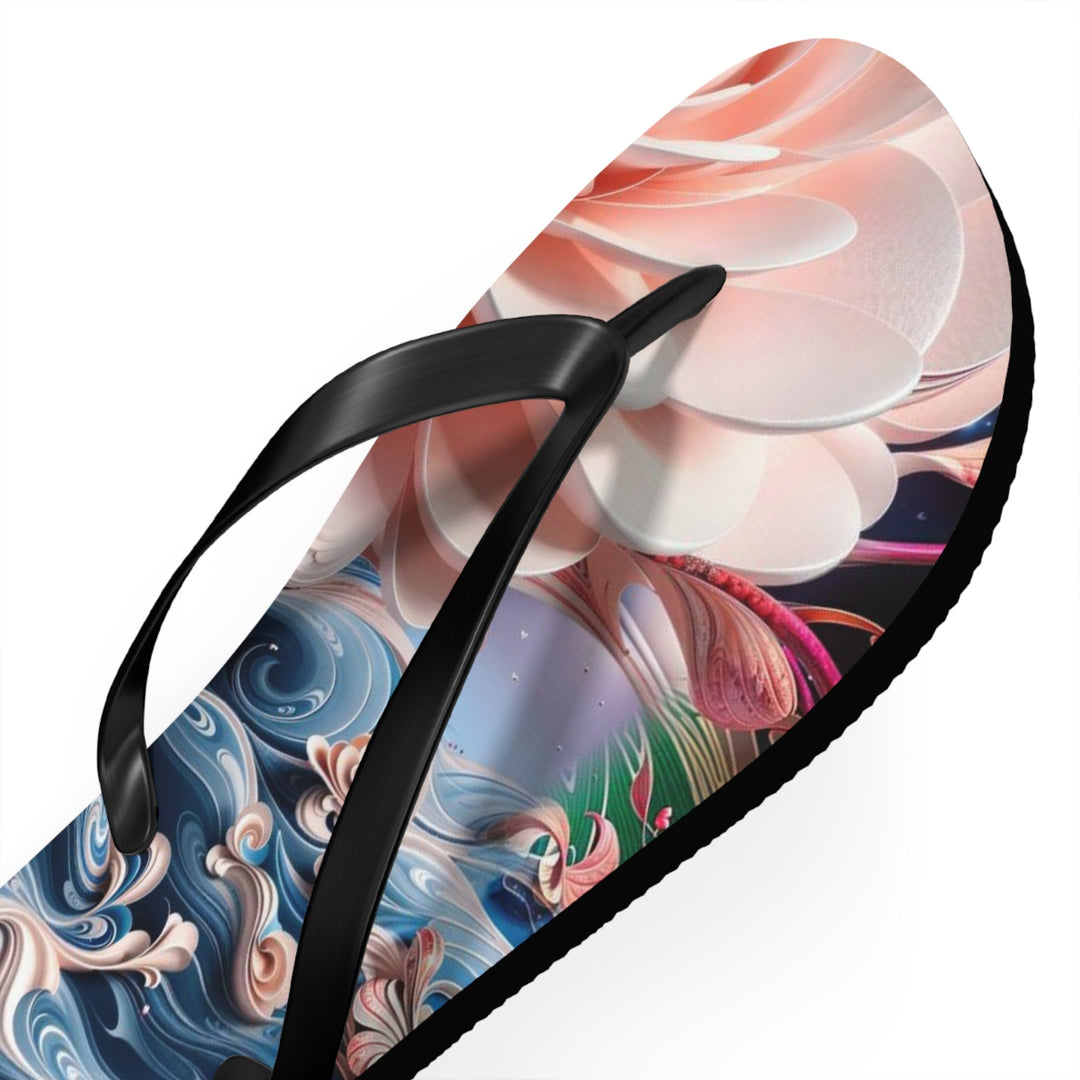 Blossoming Floral Symphony - Flip Flops - Shoes - g(0D·IO) - XL - Black sole -