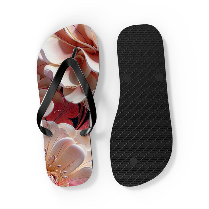 Blossoming Floral Symphony - Flip Flops - Shoes - g(0D·IO) - XL - Black sole -