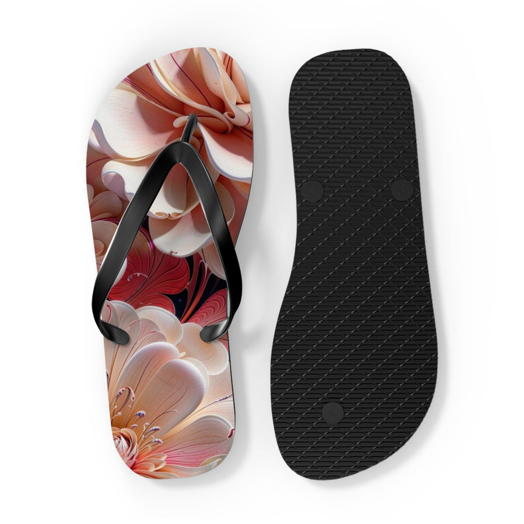 Blossoming Floral Symphony - Flip Flops - Shoes - g(0D·IO) - XL - Black sole -