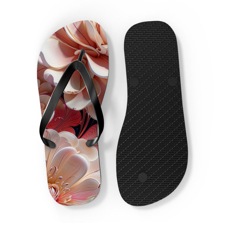 Blossoming Floral Symphony - Flip Flops - Shoes - g(0D·IO) - XL - Black sole -