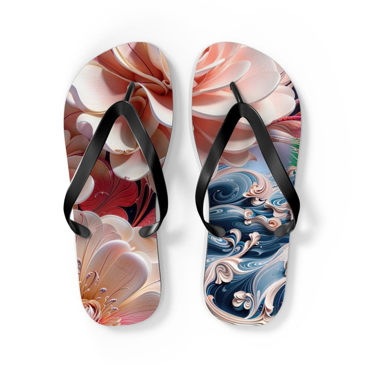 Blossoming Floral Symphony - Flip Flops - Shoes - g(0D·IO) - L - Black sole -