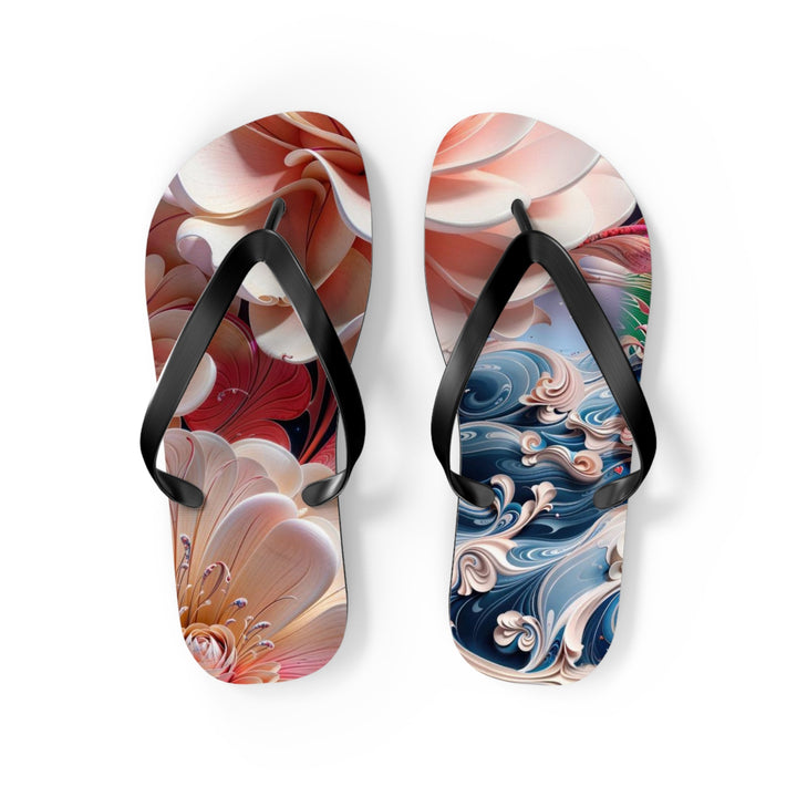 Blossoming Floral Symphony - Flip Flops - Shoes - g(0D·IO) - M - Black sole -