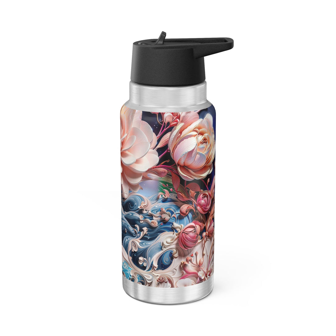 Blossoming Floral Symphony - Gator Tumbler 32oz - Mug - g(0D·IO) - Silver - 32oz -