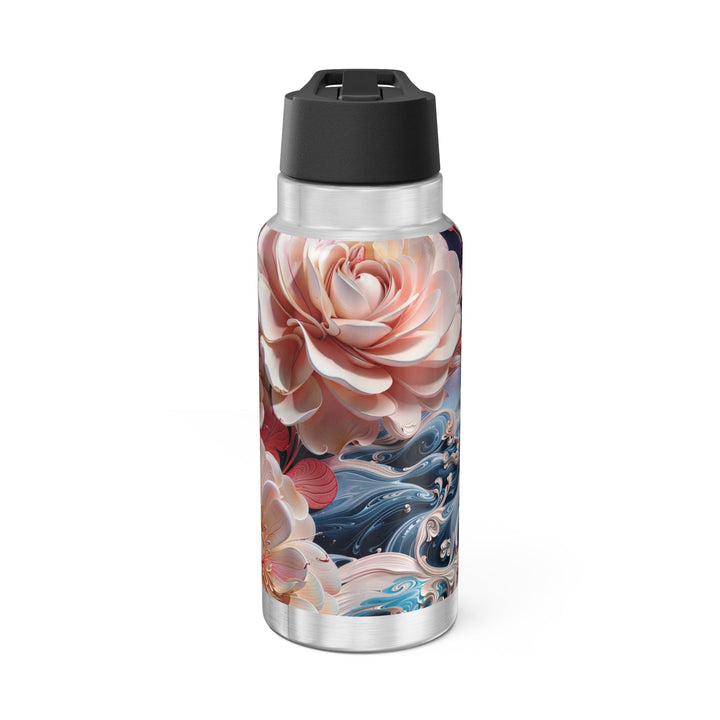 Blossoming Floral Symphony - Gator Tumbler 32oz - Mug - g(0D·IO) - Silver - 32oz -