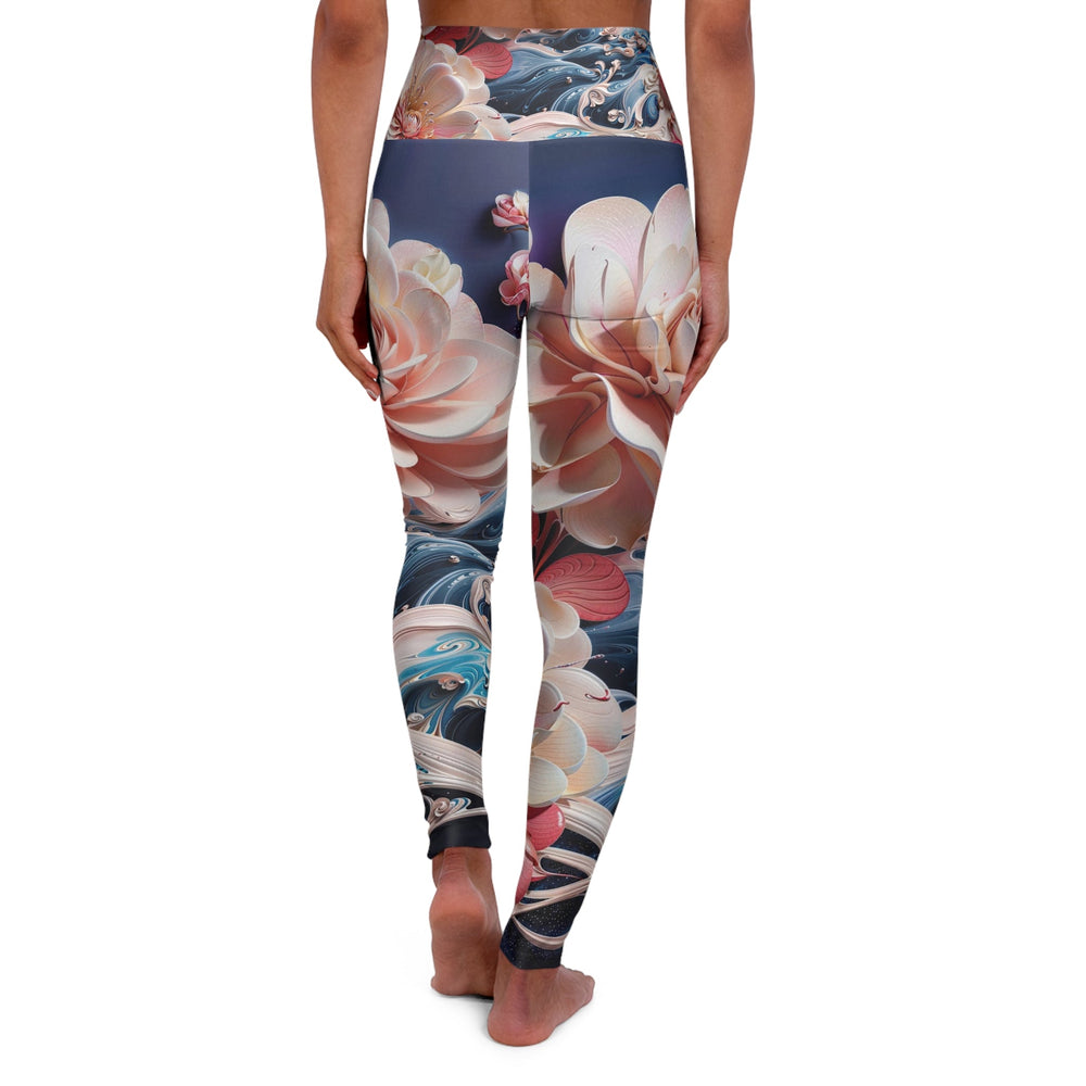 Blossoming Floral Symphony - High Waisted AOP Yoga Leggings - All Over Prints - g(0D·IO) - XS - -