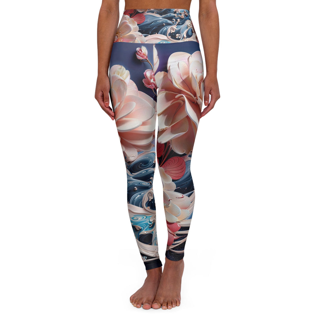 Blossoming Floral Symphony - High Waisted AOP Yoga Leggings - All Over Prints - g(0D·IO) - XS - -