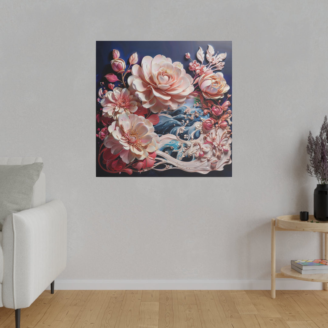 Blossoming Floral Symphony - Matte Canvas - Canvas - g(0D·IO) - 32" x 32" (Square) - 0.75'' -