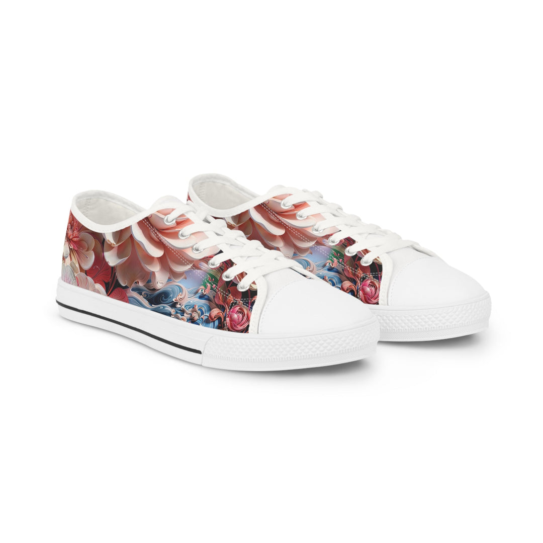 Blossoming Floral Symphony - Men's Lowtop Sneakers - Shoes - g(0D·IO) - US 5 - White sole -