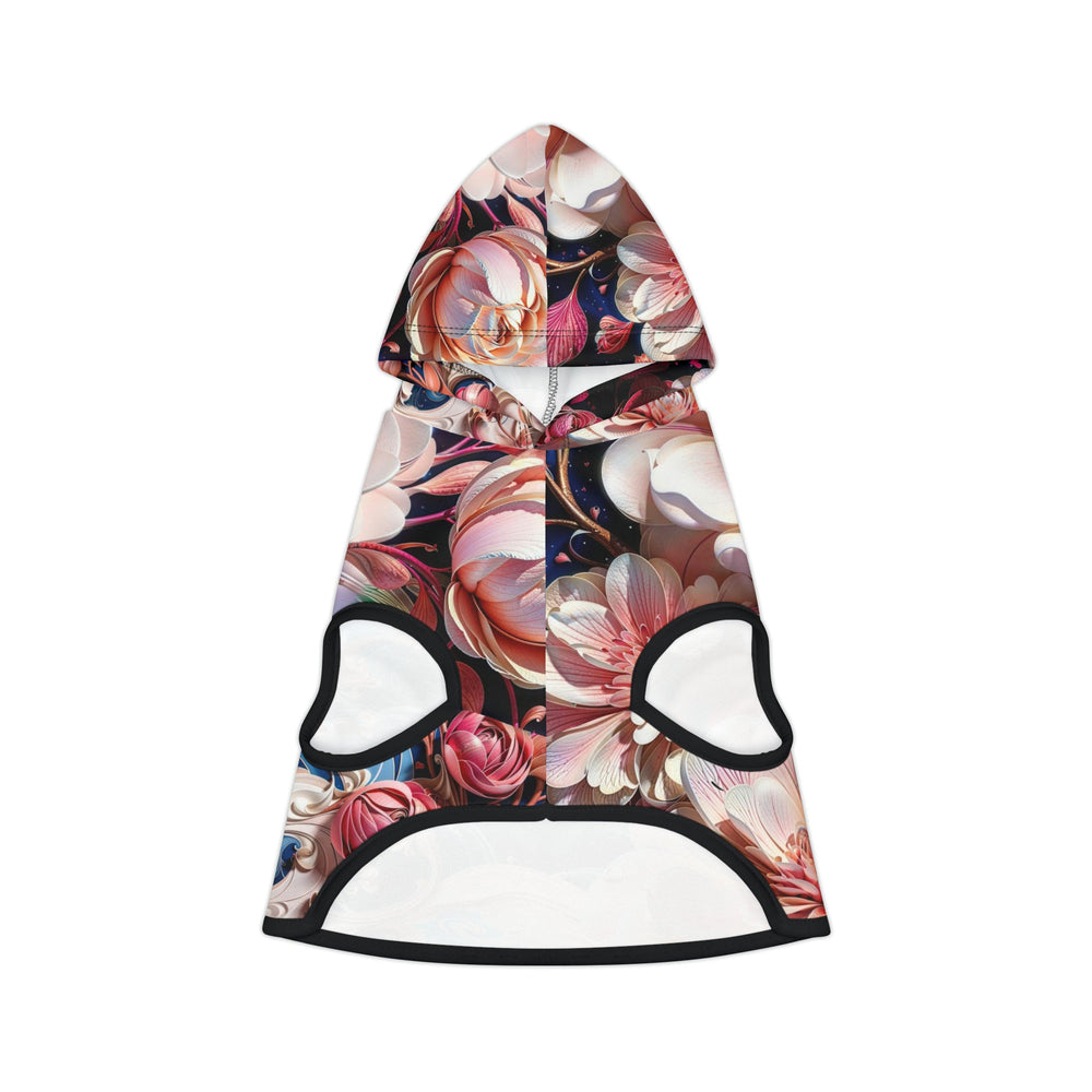 Blossoming Floral Symphony - Pet Hoodie - Pets - g(0D·IO) - XXS - Black Rib -