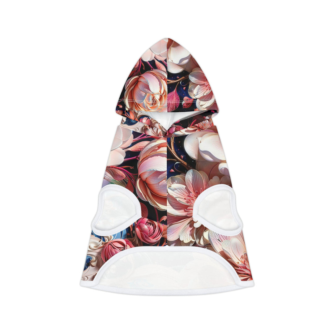 Blossoming Floral Symphony - Pet Hoodie - Pets - g(0D·IO) - XXS - White Rib -