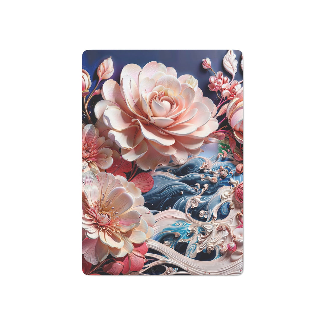 Blossoming Floral Symphony - Poker Cards - Paper products - g(0D·IO) - 2.47" x 3.47" - White - Semi Glossy