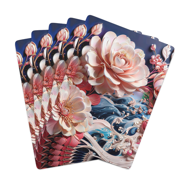 Blossoming Floral Symphony - Poker Cards - Paper products - g(0D·IO) - 2.47" x 3.47" - White - Semi Glossy