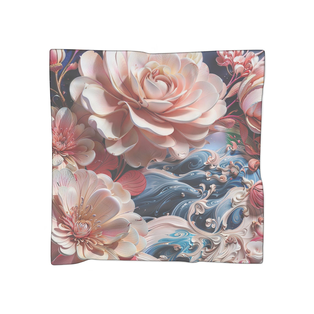 Blossoming Floral Symphony - Poly Scarf - Accessories - g(0D·IO) - Poly chiffon - 50" × 50" -