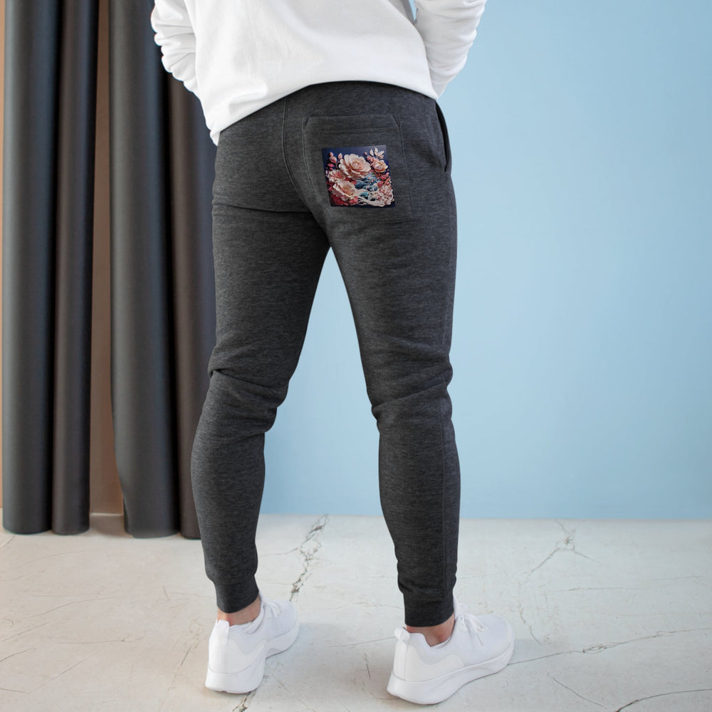 Blossoming Floral Symphony - Premium Fleece Joggers - Trousers - g(0D·IO) - Charcoal Heather - M -