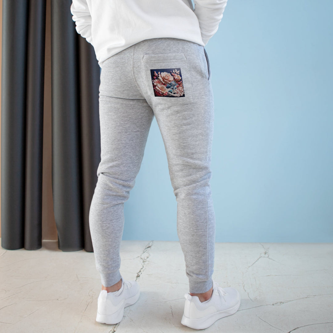 Blossoming Floral Symphony - Premium Fleece Joggers - Trousers - g(0D·IO) - Heather Grey - M -