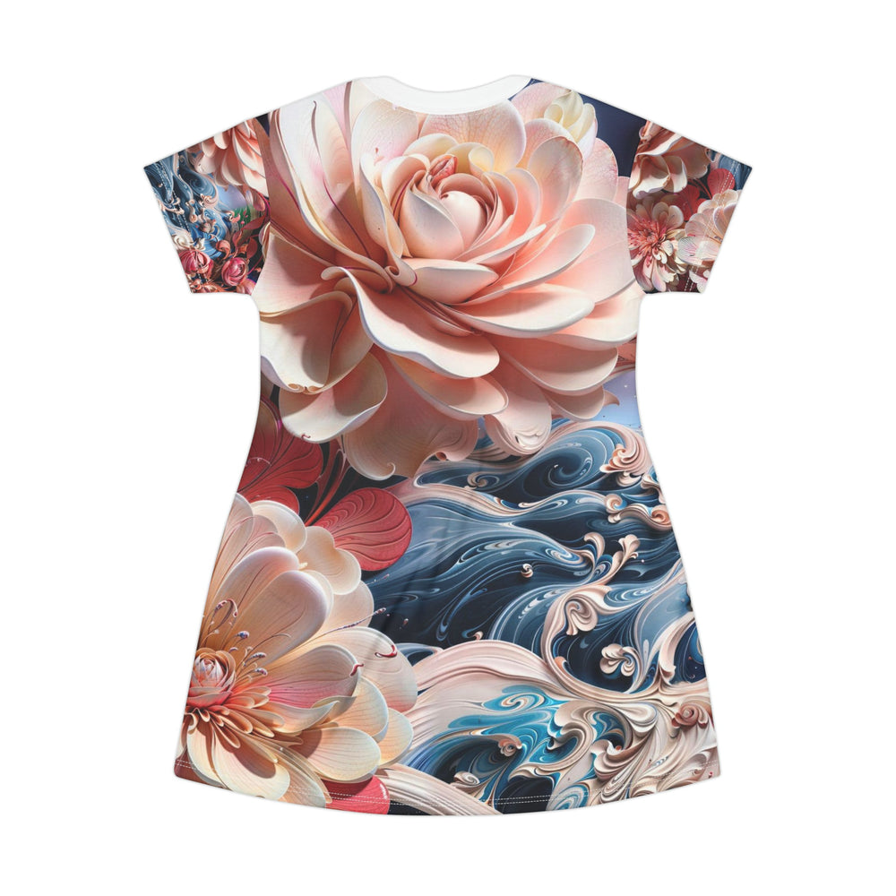 Blossoming Floral Symphony - T-Shirt Dress - All Over Prints - g(0D·IO) - XS - -