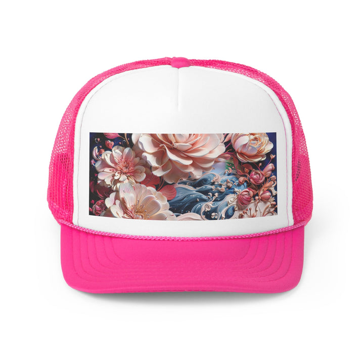 Blossoming Floral Symphony - Trucker Hat - Hats - g(0D·IO) - Pink - One size -