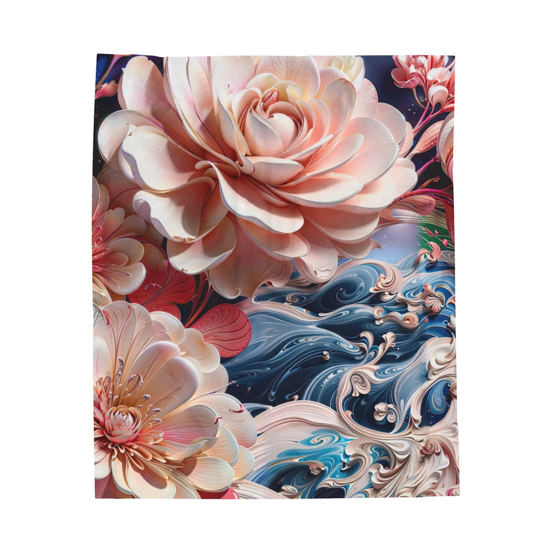 Blossoming Floral Symphony - Velveteen Plush Blanket - All Over Prints - g(0D·IO) - 50" × 60" - -