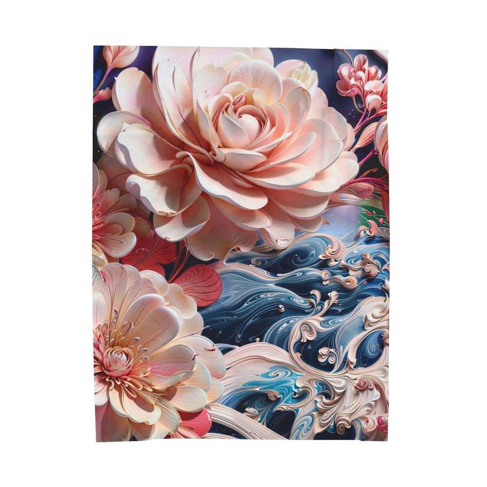 Blossoming Floral Symphony - Velveteen Plush Blanket - All Over Prints - g(0D·IO) - 60" × 80" - -