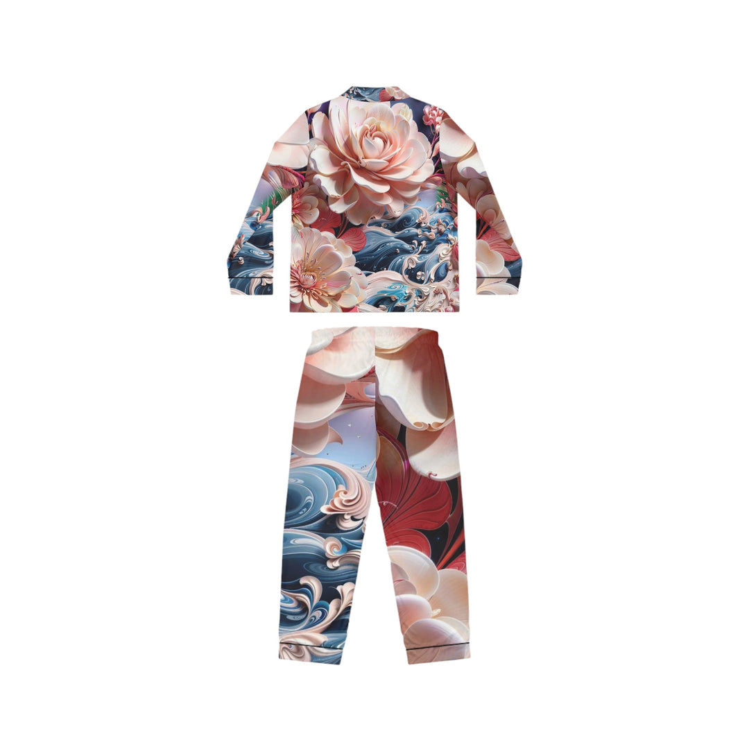 Blossoming Floral Symphony - Women's Satin Pajamas - All Over Prints - g(0D·IO) - XS/S - Black -